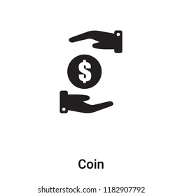 Coin icon vector isolated on white background, logo concept of Coin sign on transparent background, filled black symbol