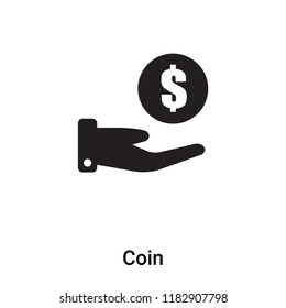 Coin icon vector isolated on white background, logo concept of Coin sign on transparent background, filled black symbol