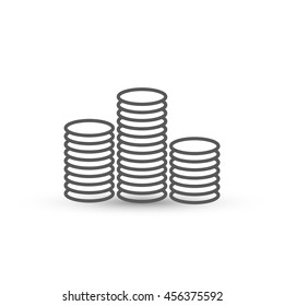 Coin Icon vector isolated on white background. Money symbol for your design, logo, application, presentation, UI
