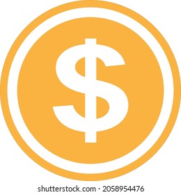 Coin Icon Vector Isolated,Dollars money coin icon
