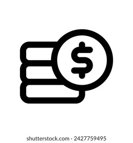 icono de moneda. icono de línea vectorial para su sitio web, móvil, presentación y diseño de logotipo.