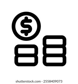 coin icon. vector line icon for your website, mobile, presentation, and logo design.