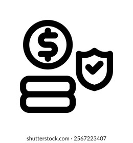 coin icon. vector line icon for your website, mobile, presentation, and logo design.