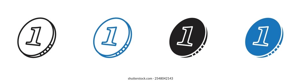 Esquema del conjunto de Vectores de iconos de monedas