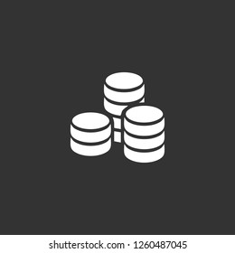 coin icon vector. coin sign on black background. coin icon for web and app