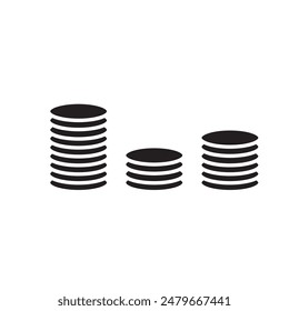 Coin icon vector, solid flat black trendy style illustration on white background..eps