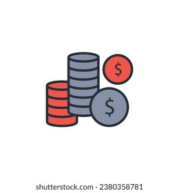 icono de moneda. vector.Curso editable.Signo de estilo lineal para uso de diseño web,logotipo.Ilustración de símbolo.