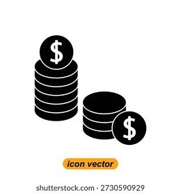 coin icons. Flat illustrations of coin vector icons for the web. Vector illustrations of company icons.