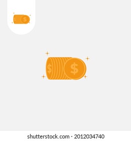 Coin icons on white background. Perfect use for web, pattern, design, icon, ui, ux, etc.