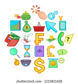 Coin icons set. Cartoon set of 25 coin vector icons for web isolated on white background