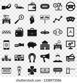 Coin icons set. Simple style of 36 coin vector icons for web for any design