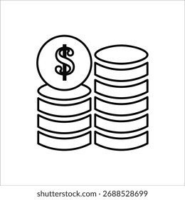 coin icons. simple line vector