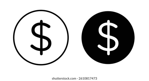 Coin icons. thin line vector icons