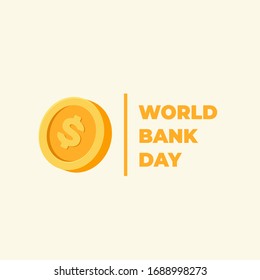 Coin Illustration of World Bank Day. Indonesian Translation : Selamat Hari Bank Sedunia.
Suitable for greeting card, poster and banner. 