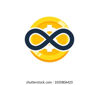 Coin Infinity Icon Logo Design Element