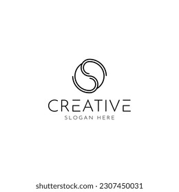 coin with initials S vector template