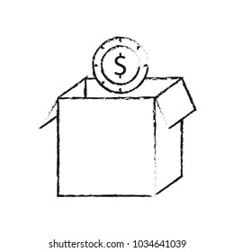 Coin inside box design