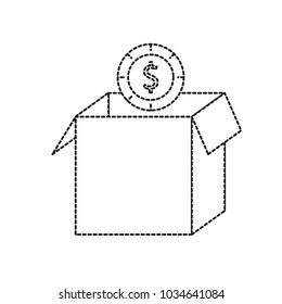Coin inside box design