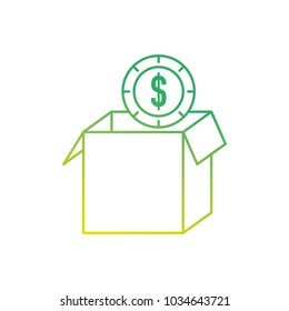 Coin inside box design