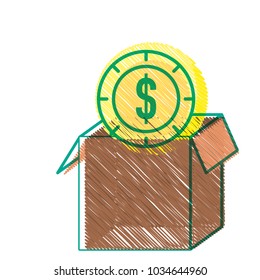 Coin inside box design