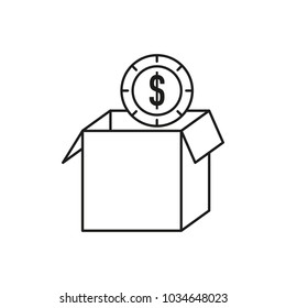 Coin inside box design