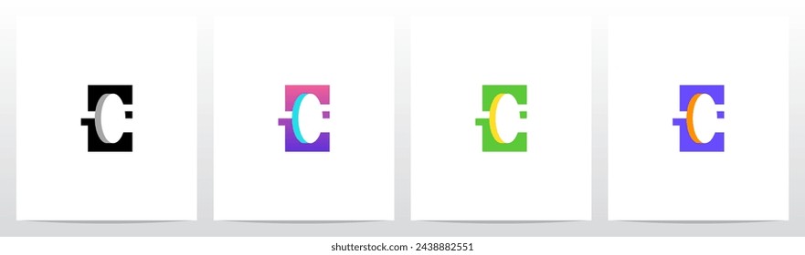 Coin Inside Letter Initial Logo Design E 