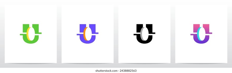 Moneda Dentro De La Letra Del Logotipo Inicial U