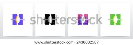 Coin Inside Letter Initial Logo Design N  Foto stock © 