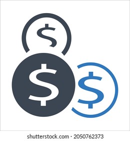 Coin investment or money icon