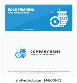 Coin, Ireland, Money SOlid Icon Website Banner and Business Logo Template