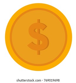 Coin isolated  money finance element vector illustration