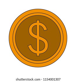 Coin isolated symbol