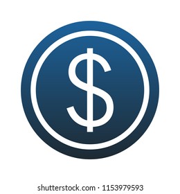 Coin isolated symbol blue lines