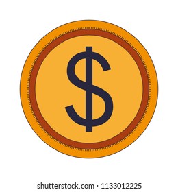 Coin isolated symbol pop colors