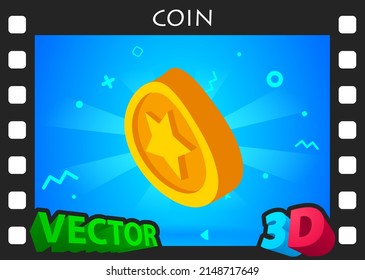 Icono de diseño isométrico de monedas. Ilustración web de vectores. 3.ª colorida concepción
