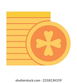 Coin item patrick day design illustration