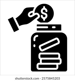 Coin Jar Icon Element For Design
