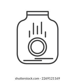 Coin jar linear simple icon on white