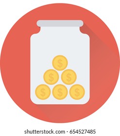 Coin Jar Vector Icon 