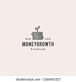 Coin Leaf Sprout Money Grow Growth Investment Logo Vector Icon Illustration