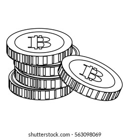 coin with letter b money related icon image simple black line vector illustration design 