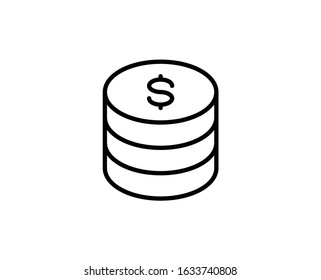 Coin line icon. Vector symbol in trendy flat style on white background. Finance sing for design.