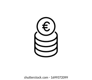 Icono de línea de moneda. Símbolo vectorial en estilo plano y moderno sobre fondo blanco. Las finanzas cantan para el diseño.