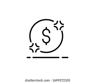 Coin line icon. Vector symbol in trendy flat style on white background. Finance sing for design.