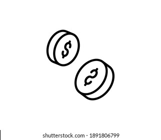Coin line icon. Vector symbol in trendy flat style on white background. Finance sing for design.