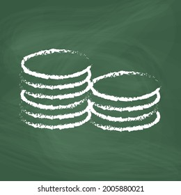 Coin Line Icons diseño vectorial blanco. Moneda dibujada a mano. Icono de vector simple. Icono de la línea de monedas de dibujos animados. Moneda de dibujo, esbozo vectorial. Dibuja una imagen en la pizarra.
