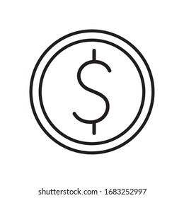 Coin line style icon of money financial item banking commerce market payment buy currency accounting and invest theme Vector illustration