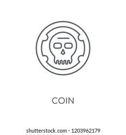 Coin linear icon. Coin concept stroke symbol design. Thin graphic elements vector illustration, outline pattern on a white background, eps 10.