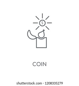 Coin linear icon. Coin concept stroke symbol design. Thin graphic elements vector illustration, outline pattern on a white background, eps 10.