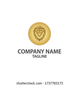 Coin and lion head design. Can be used for icon.